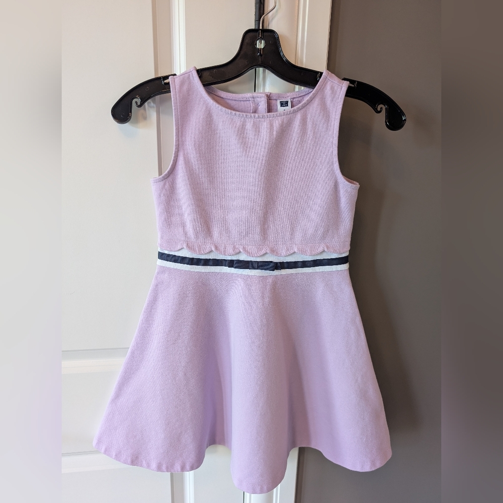 Janie and Jack Light Purple with Navy Bow Accent Sleeveless Dress